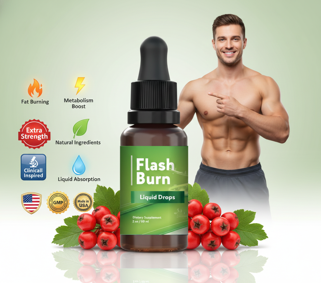 Flash Burn Liquid Drops, Extra Strength Formula with Hawthorn Berry