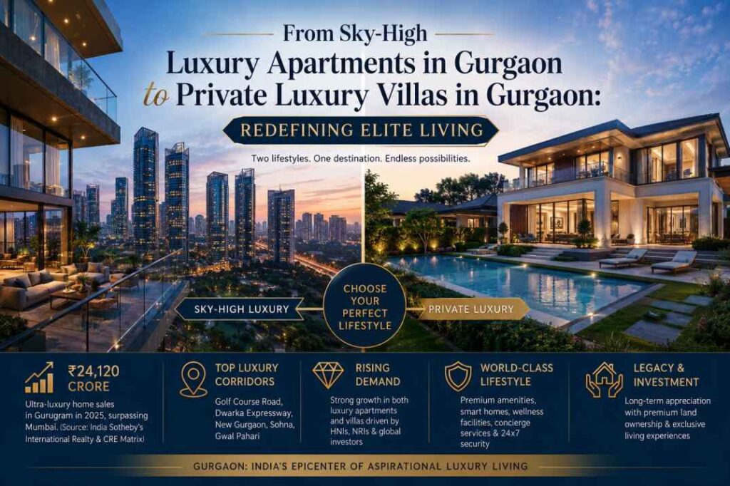 From Sky-High Luxury Apartments in Gurgaon to Private Luxury Villas in Gurgaon Redefining Elite Living