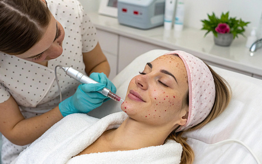 Microneedling treatment for hyperpigmentation and smoother glowing skin