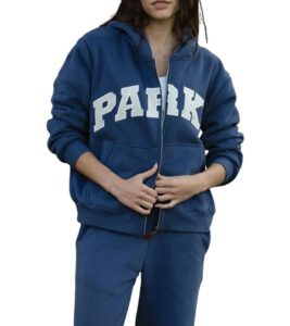 Parkee Hometown Varsity Zip-Up Hoodie Navy Blue