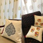 block print cushion cover