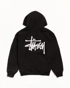BASIC STÜSSY ZIP HOODIE BLACK1