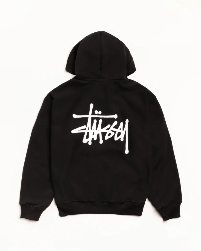 BASIC STÜSSY ZIP HOODIE BLACK1