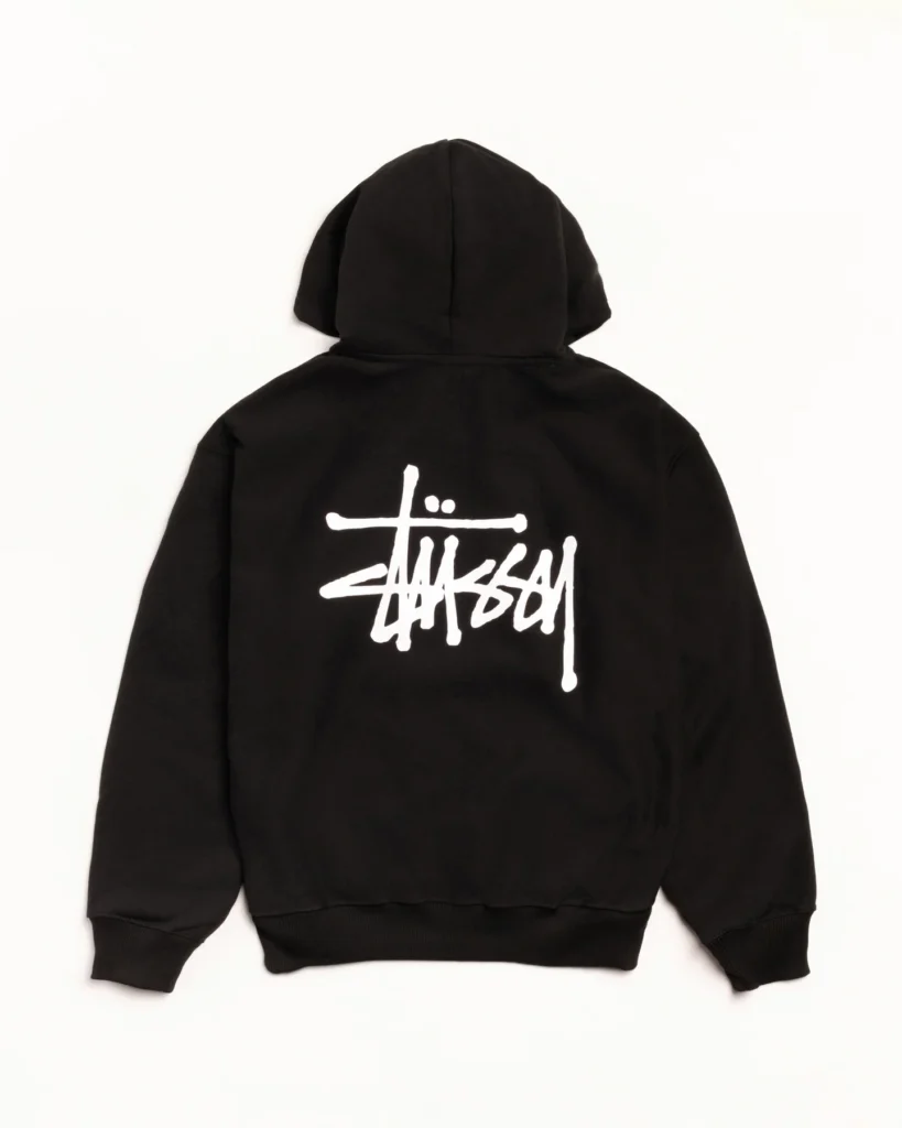BASIC STÜSSY ZIP HOODIE BLACK1