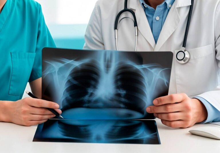 Patient consulting a radiologist at a modern radiology hospital in Gurgaon for accurate diagnostic imaging and medical diagnosis.