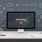 A professional using digital interface displays to optimize custom web design and development services.