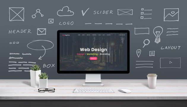 A professional using digital interface displays to optimize custom web design and development services.