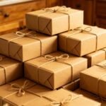 Cardboard Boxes Giza stacked with natural kraft packaging and twine