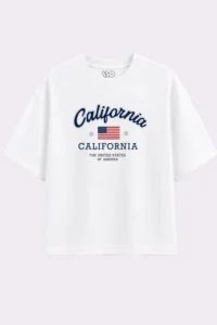 California Oversized White T-Shirt