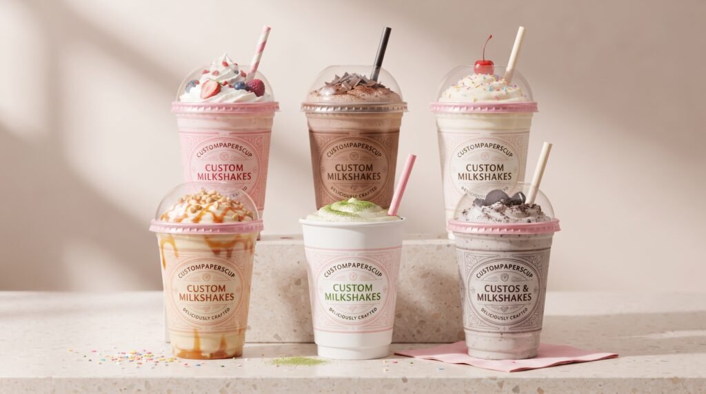 Custom paper Milkshake Cups