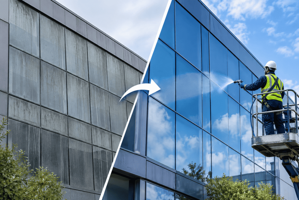 From Dull to Distinct How Glass Spraying Can Transform Modern Building Facades