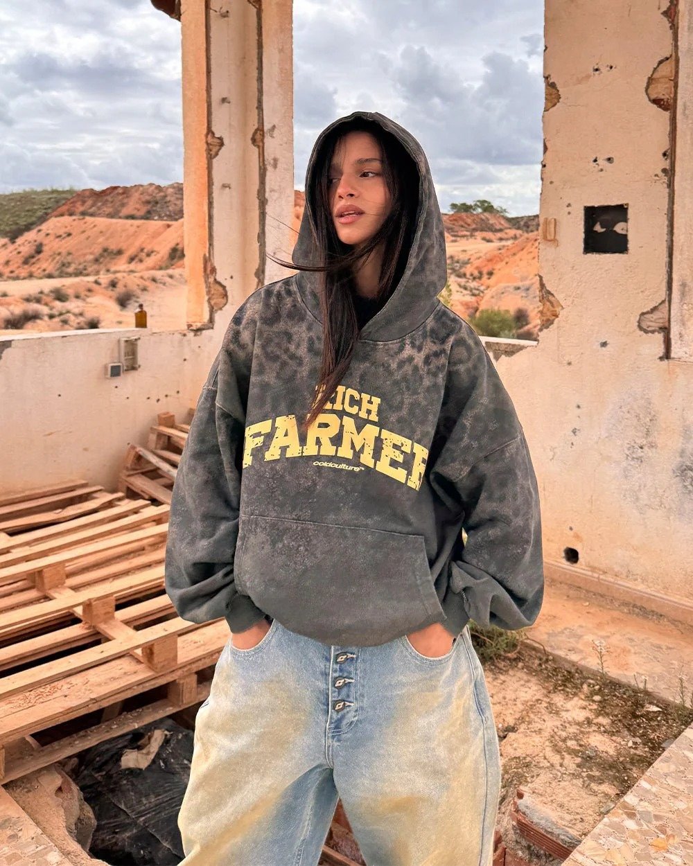 RICH FARMER HOODIE DARK GREY
