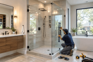 frameless shower doors in Norman, Ok