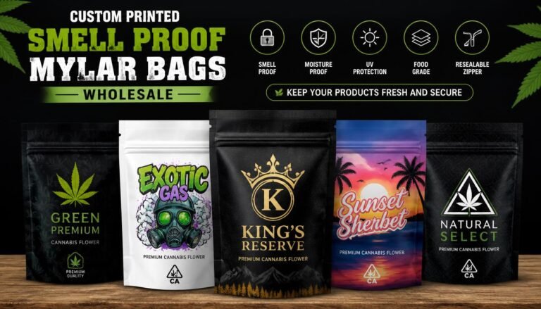 custom smell proof mylar bags