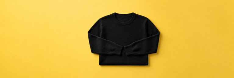 Black Sweater on Yellow Background