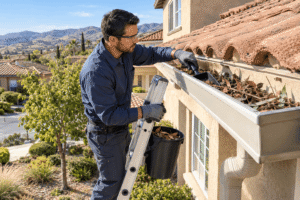 Sunny Gutter Cleaning in the Hills (1)