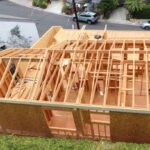 New home being built in an existing neighborhood.