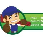 Handyman inside plumbing service list isolated in white background